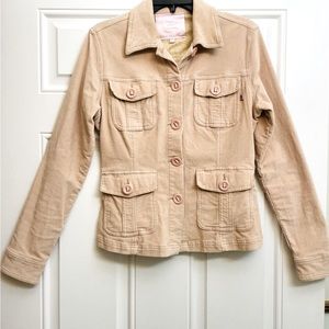 Nordstrom pink corduroy large, long sleeve with stylish pockets and buttons,